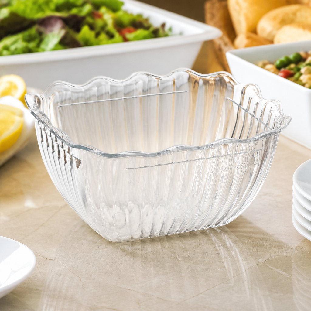 750ml clear salad crock for catering display
