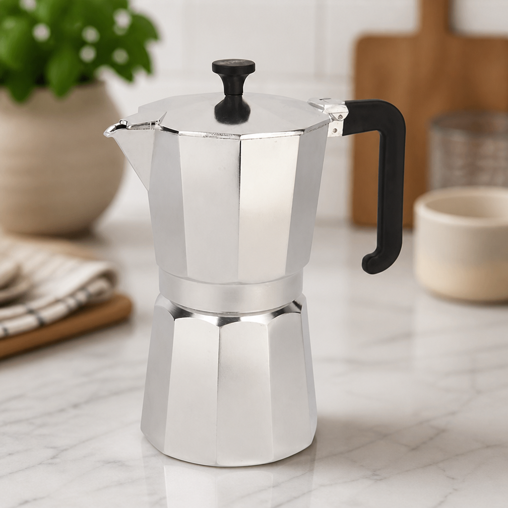 Nine Cup Commercial Espresso Maker Cafetière for Traditional Hobs