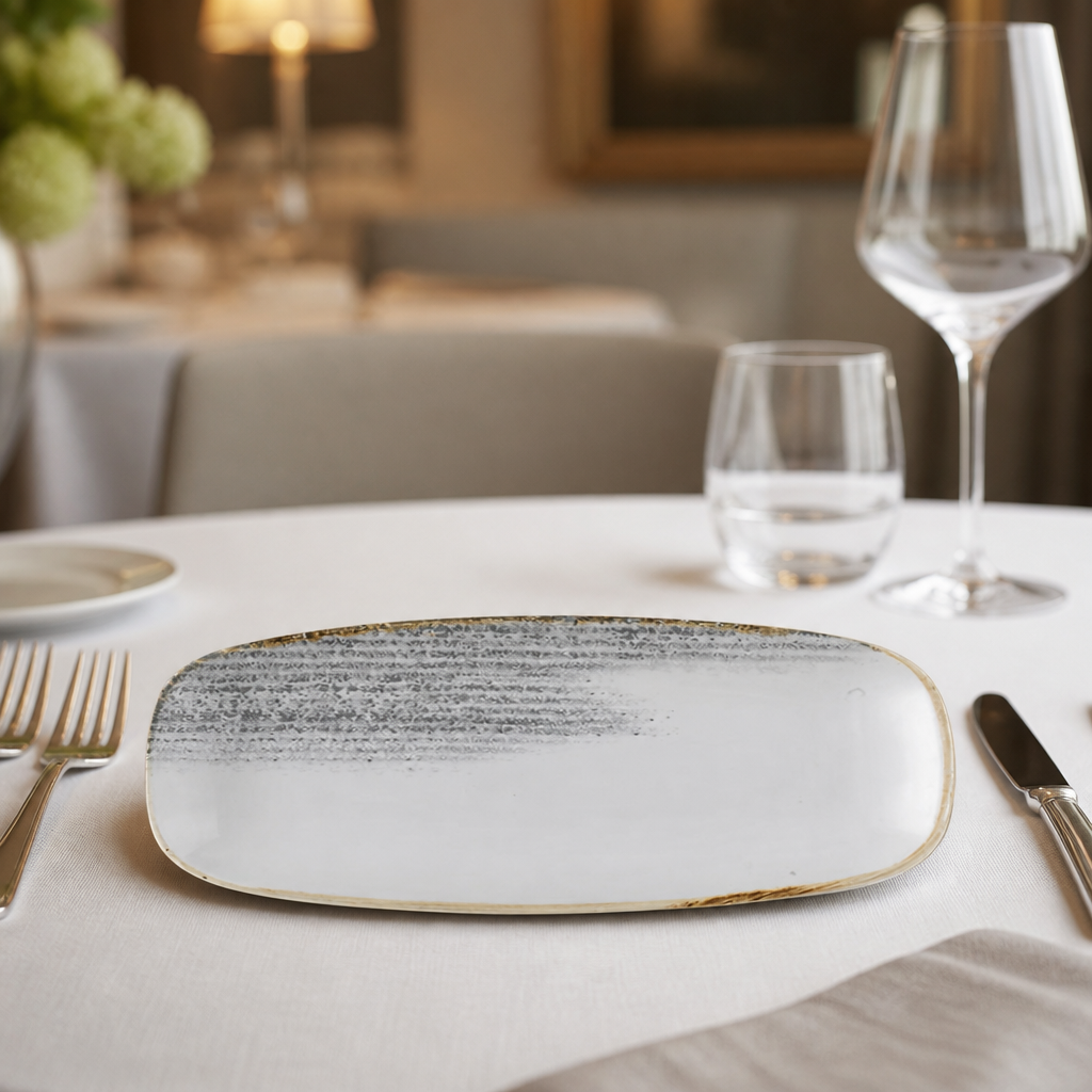 Commercial Oblong Plates 287x152mm Super Vitrified Ceramic