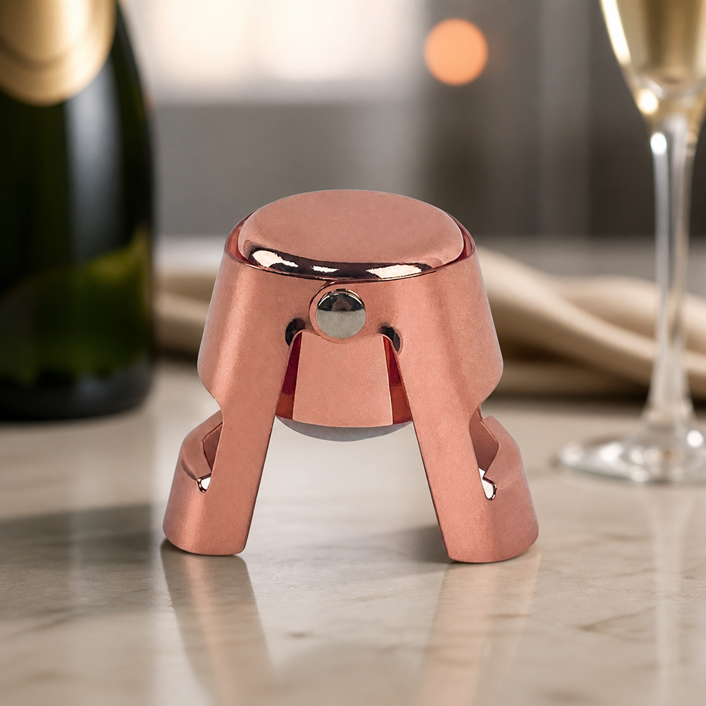 Copper-Plated Champagne Stopper for Commercial Wine Storage