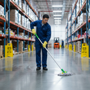Premium Lightweight Aluminium Mop Handle with Easy Push Fit Design - 54" Length for Color Coded Mop Heads
