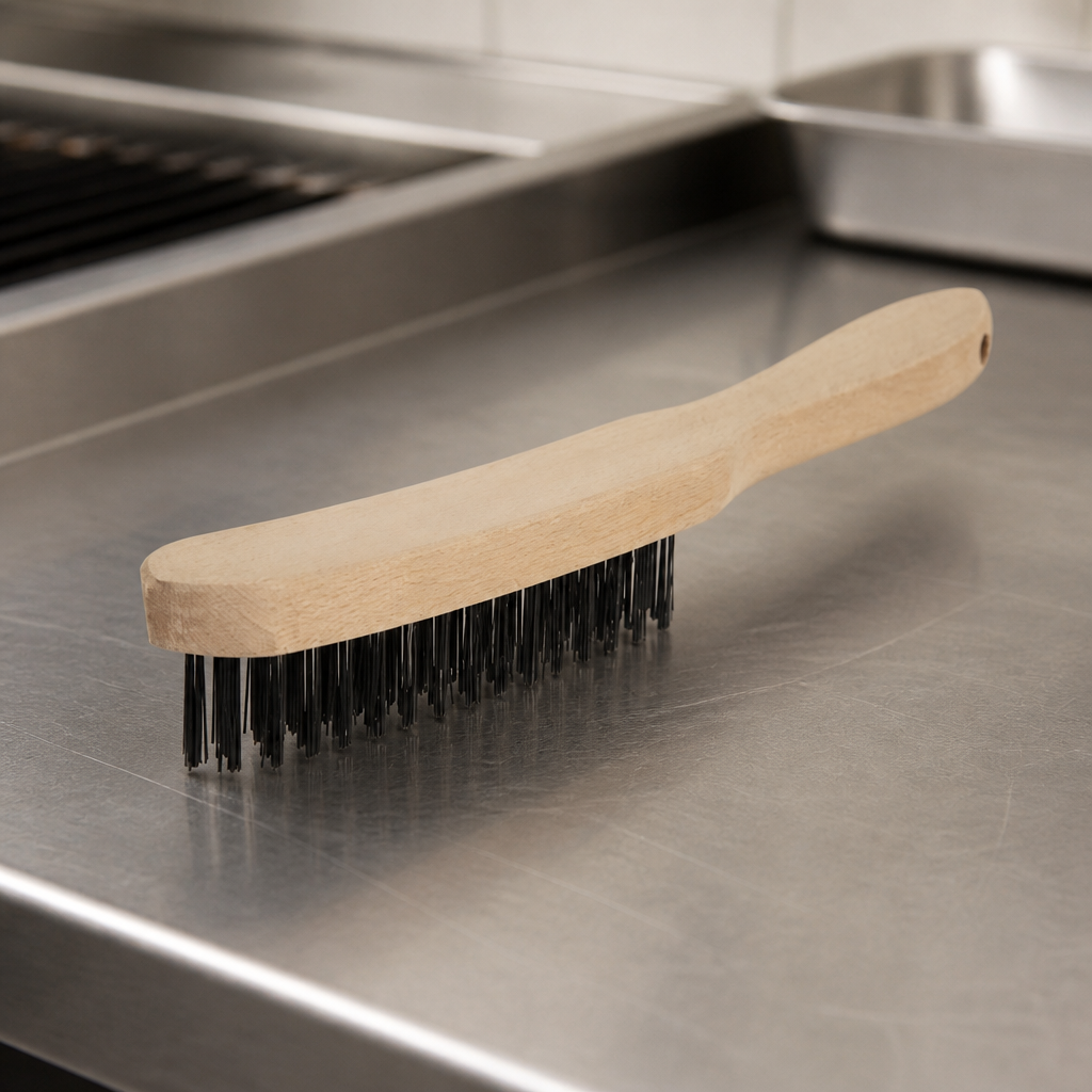 Heavy Duty Wire Grill Brush 4 Row Durable Cleaning Tool