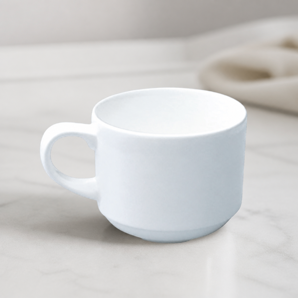Commercial 85ml Stacking Espresso Cups - Fine China 24 Pack