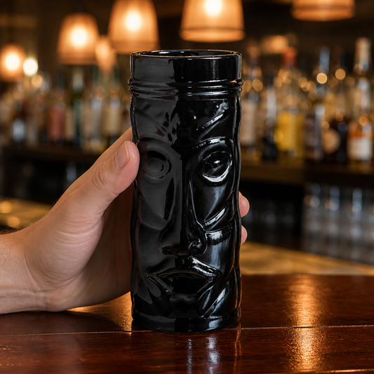 450ml Tiki Glassware Set of 6 Onyx Hiballs