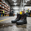 Premium ESD Certified High Ankle Safety Boots S3 with Waterproof and Slip-Resistant Features in Sizes 6-12