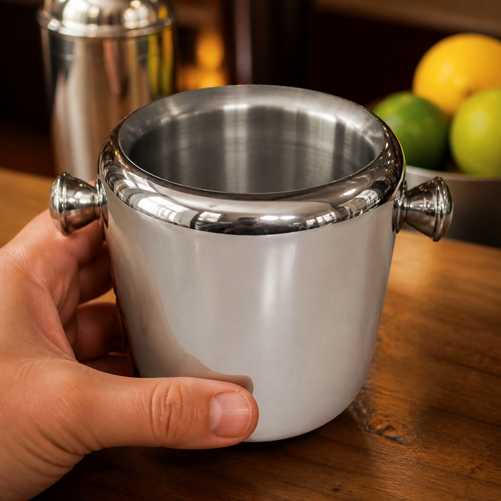 Commercial Stainless Steel Ice Bucket 1Ltr with Handles