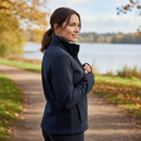 Premium Ladies Micro Full Zip Fleece Jacket with Adjustable Shockcord Hem and Zipped Pockets in Navy