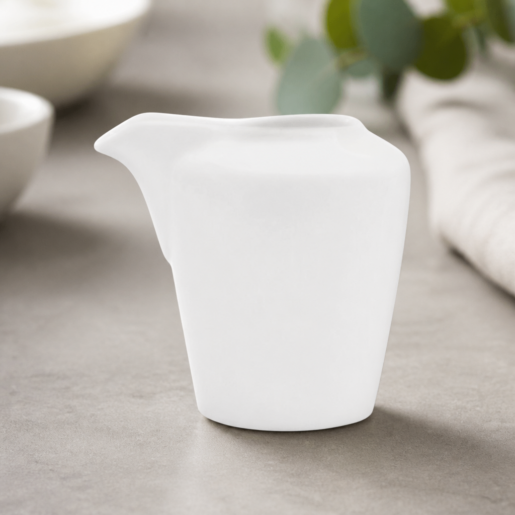 Commercial 70ml Ceramic Unhandled Milk Jugs - 12 Pack
