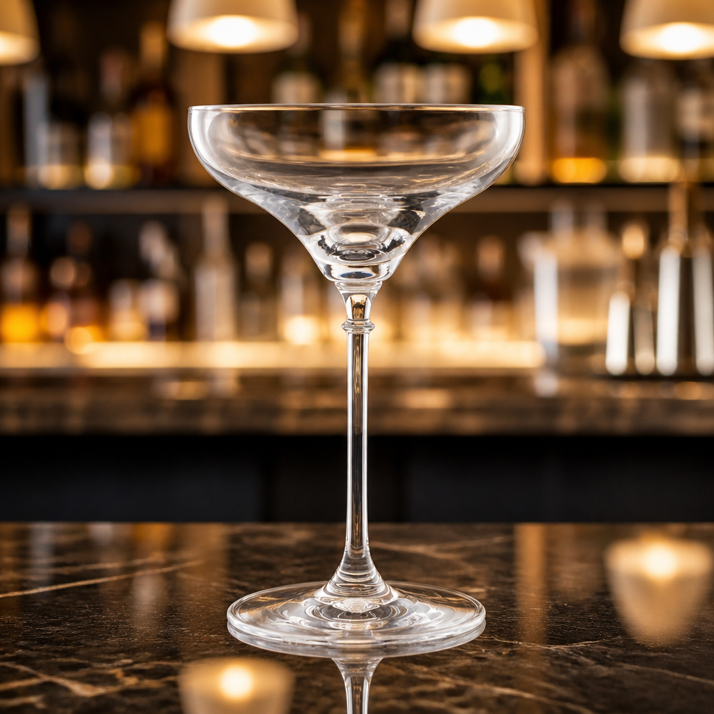 Vintage Cocktail Glasses 220ml Wide Base Ergonomic Stem 6 Pack