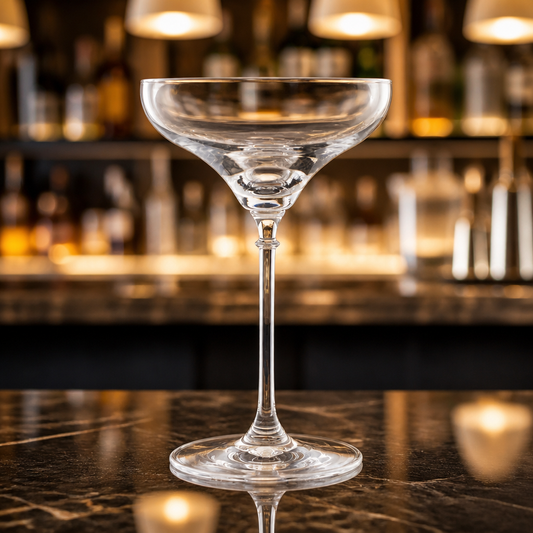 Vintage Cocktail Glasses 220ml Wide Base Ergonomic Stem 6 Pack