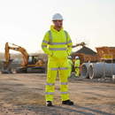 Premium High-Visibility Hooded Sweatshirt - EN ISO 20471 Class 3 Compliance for Outdoor Safety in Traffic Management