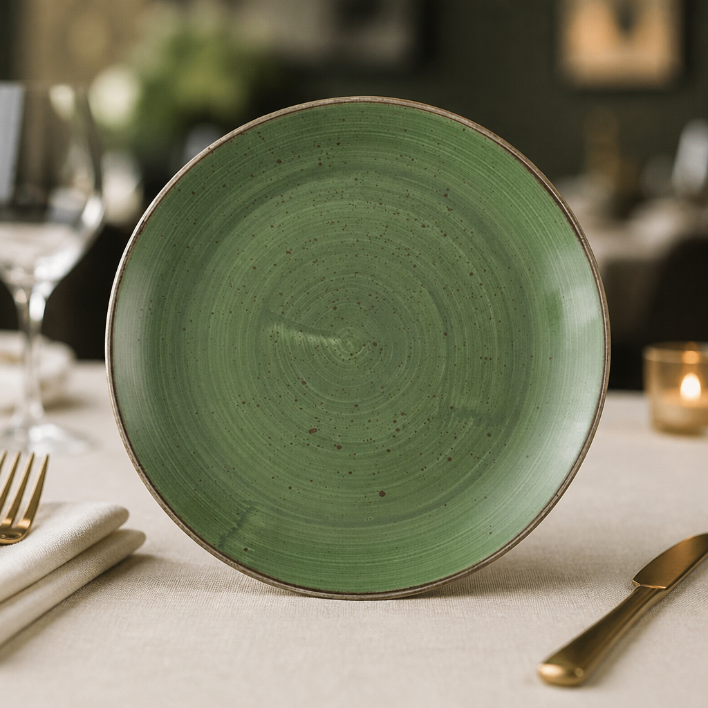 Commercial Green Coupe Plates 254mm 12 Pack