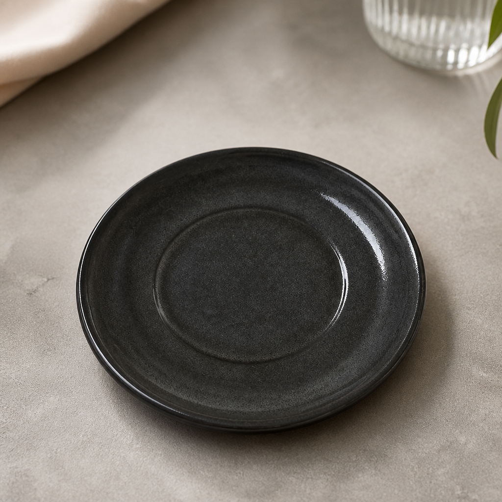 Commercial 150mm Grey Saucers - 24 Pack Vitrified Stoneware