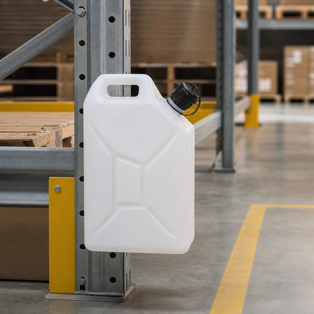 20 Litre White Jerrycan with Pouring Spout