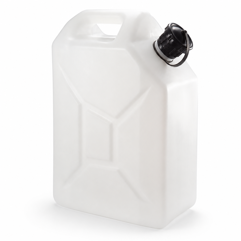 20 Litre White Jerrycan with Pouring Spout