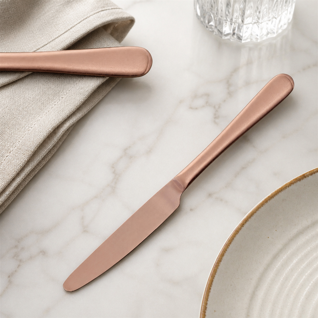Commercial Copper Table Knives 12 Pack Elegant Rustic Cutlery
