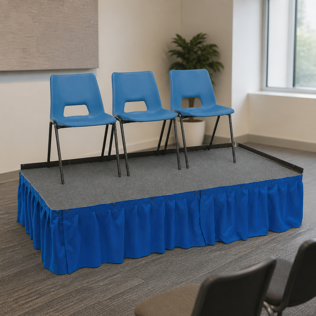 Commercial Staging Valance Deep Blue 630mm Fire-Retardant