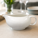 340ml Commercial Sauce Boat - Elegant Embossed Design - 6 Pack