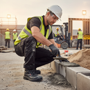 Premium Non-Metallic Safety Boot with Midsole - Breathable Split Leather, Composite Toecap, and Flexible Pierce-Resistant Design
