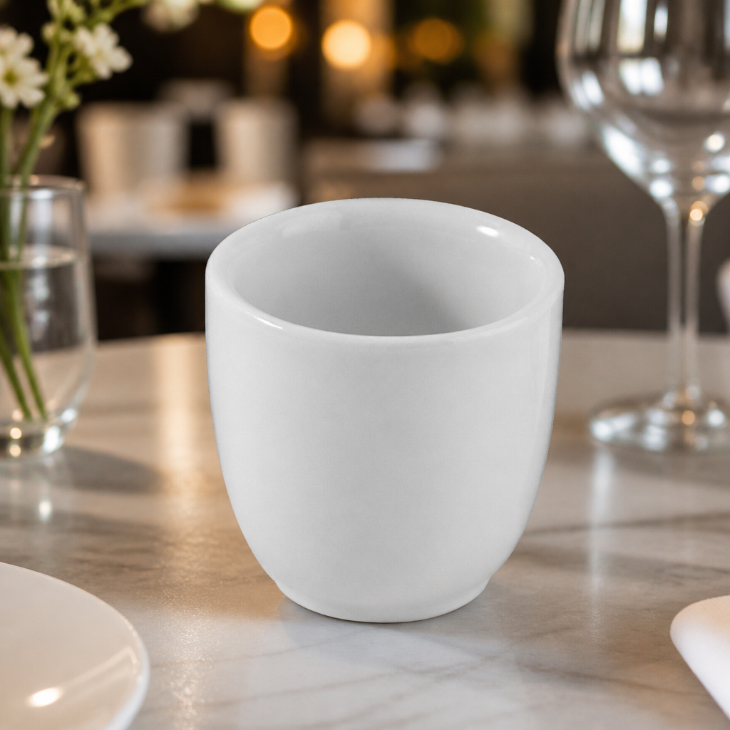 Commercial Plain Whiteware Egg Cups 24 Pack in durable porcelain
