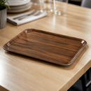 Commercial Melamine Rectangular Trays Walnut 360x460mm 24 Pack