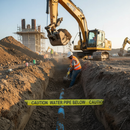 Professional Underground Warning Tape for Water Pipe - 150mm x 365m, High-Performance Polyethylene with Soil Tolerance
