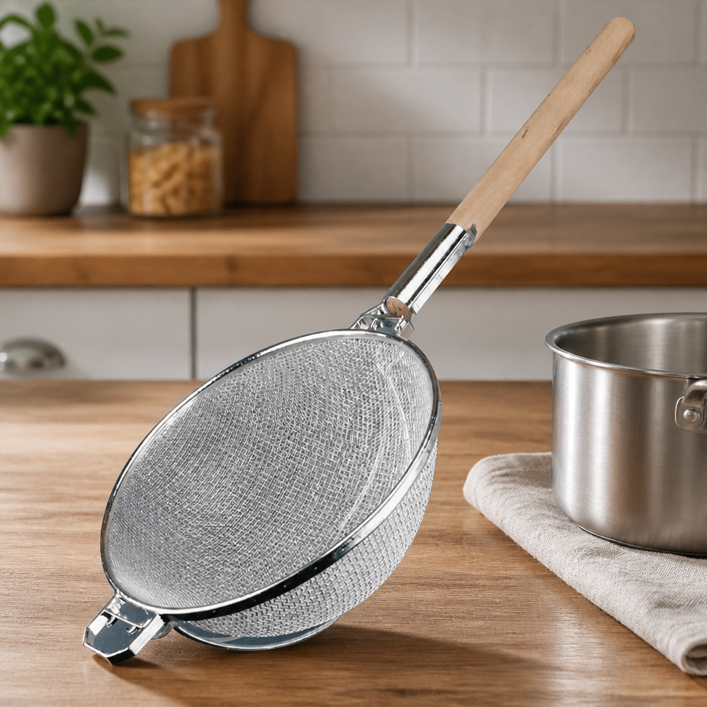 Heavy Duty 14" Commercial Strainer with Ergonomic Handle