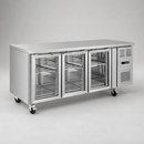 Commercial 3 Door Counter Fridge with Glass Doors 465Ltr