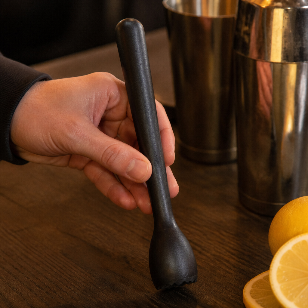 Commercial Ribbed Muddler 215mm for cocktail preparation