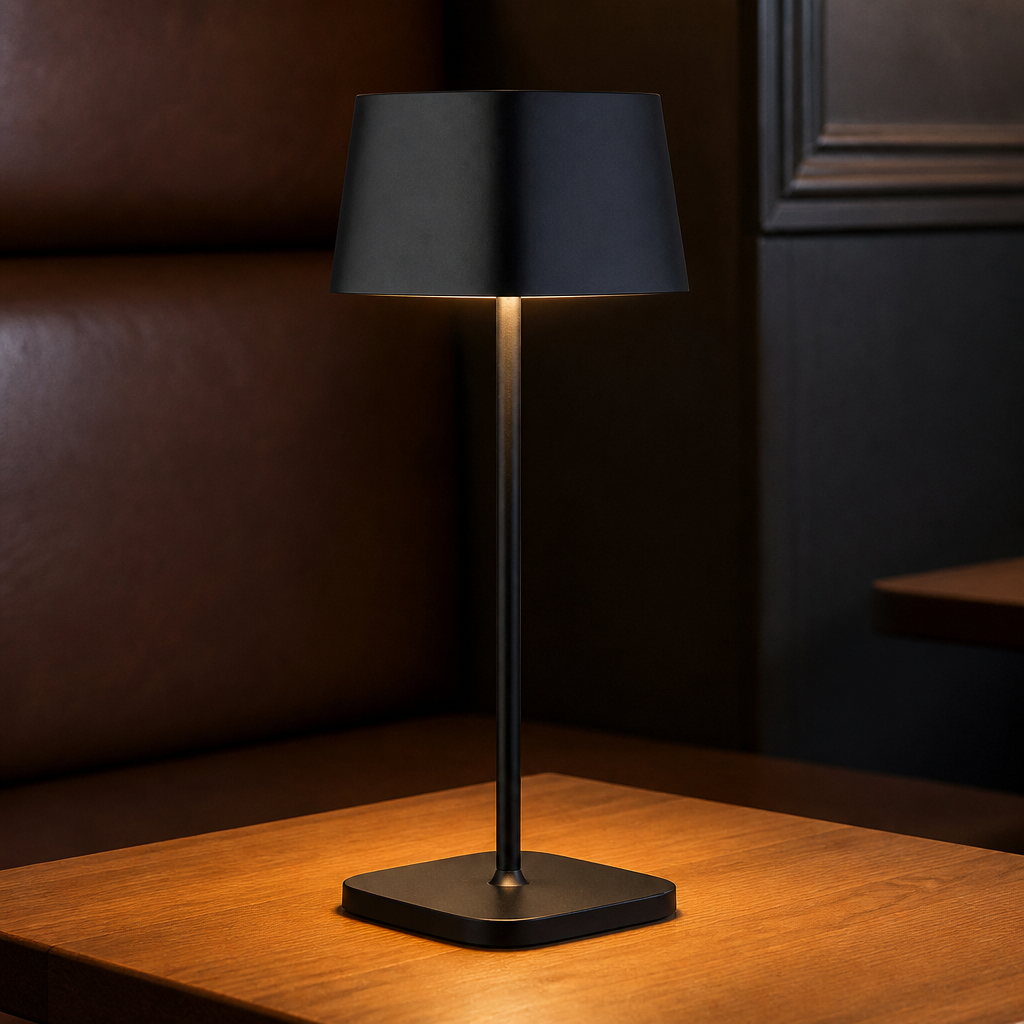 300mm Cordless Table Lamp in Black Aluminium - 6 Pack