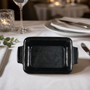 Commercial Black Igneous Stoneware Rectangle Dishes 170mm 6 Pack