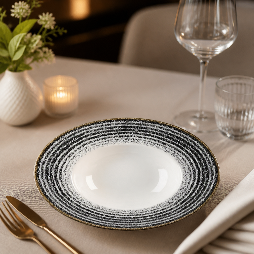 Commercial Wide Rim Bowls 280mm Charcoal Black 12 Pack