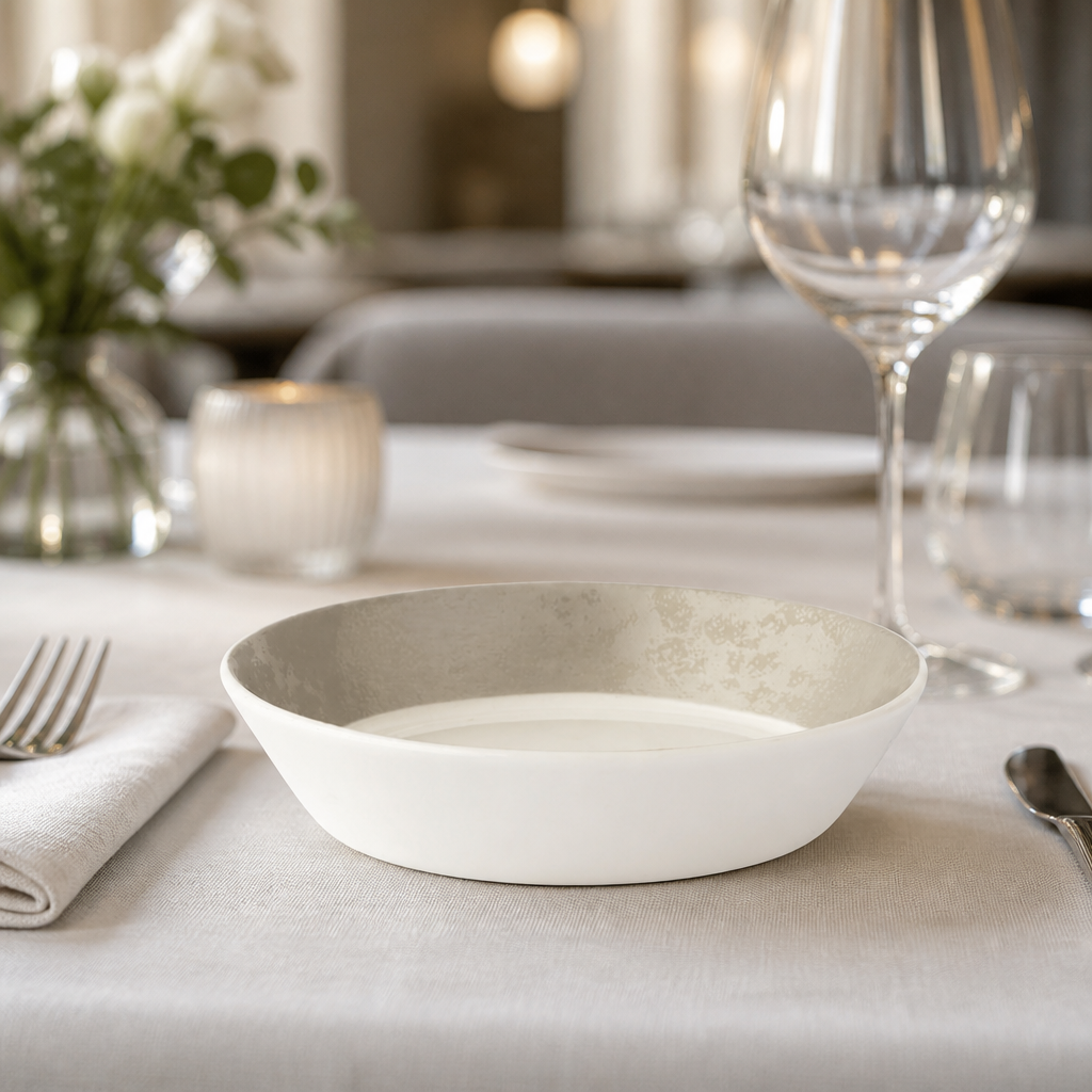 Crushed Velvet Grey Flared Dishes Set for catering events
