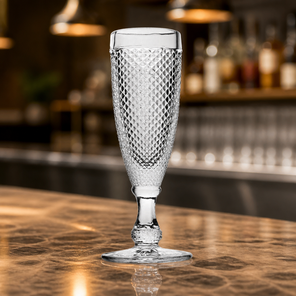 150ml Commercial Champagne Flutes - Set of 6 Clear Glasses