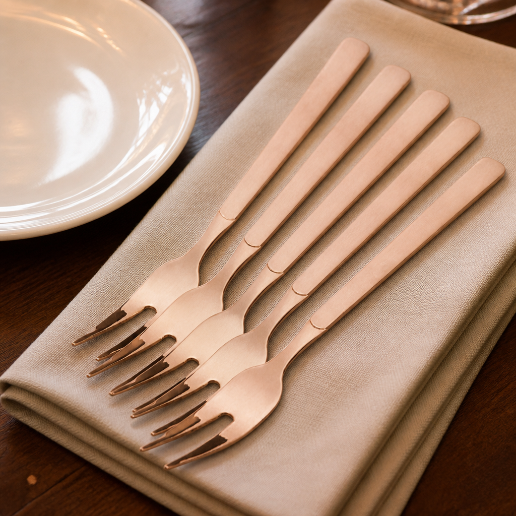 Set of 6 stainless steel cold meat forks