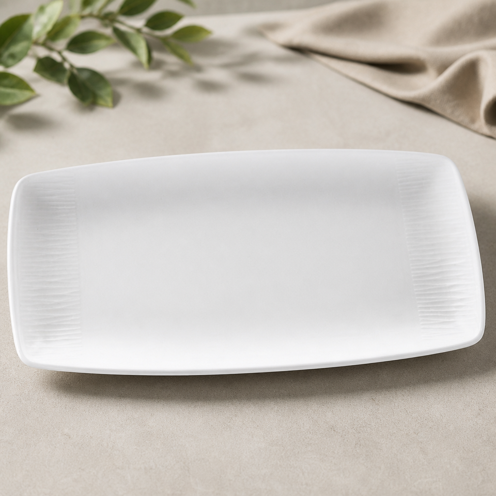 Commercial Bamboo Oblong Plates 298mm for Food Presentation