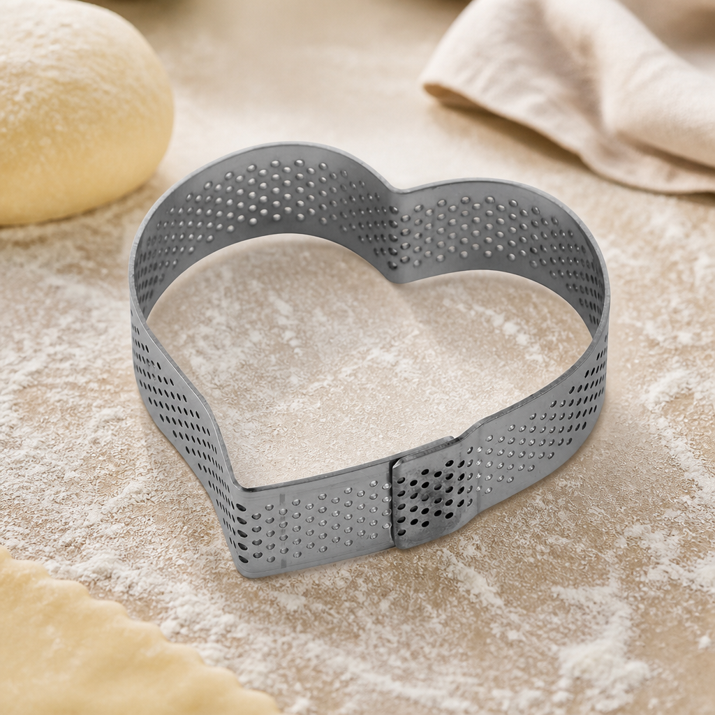 Commercial Heart Cake Ring Mould 75x70mm Stainless Steel