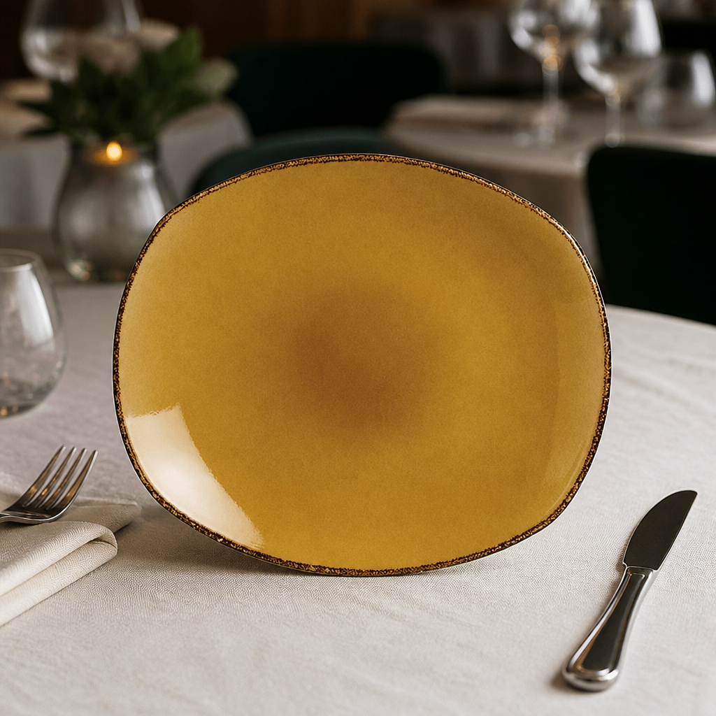 Commercial Porcelain Mustard Spice Plates 305mm 12 Pack