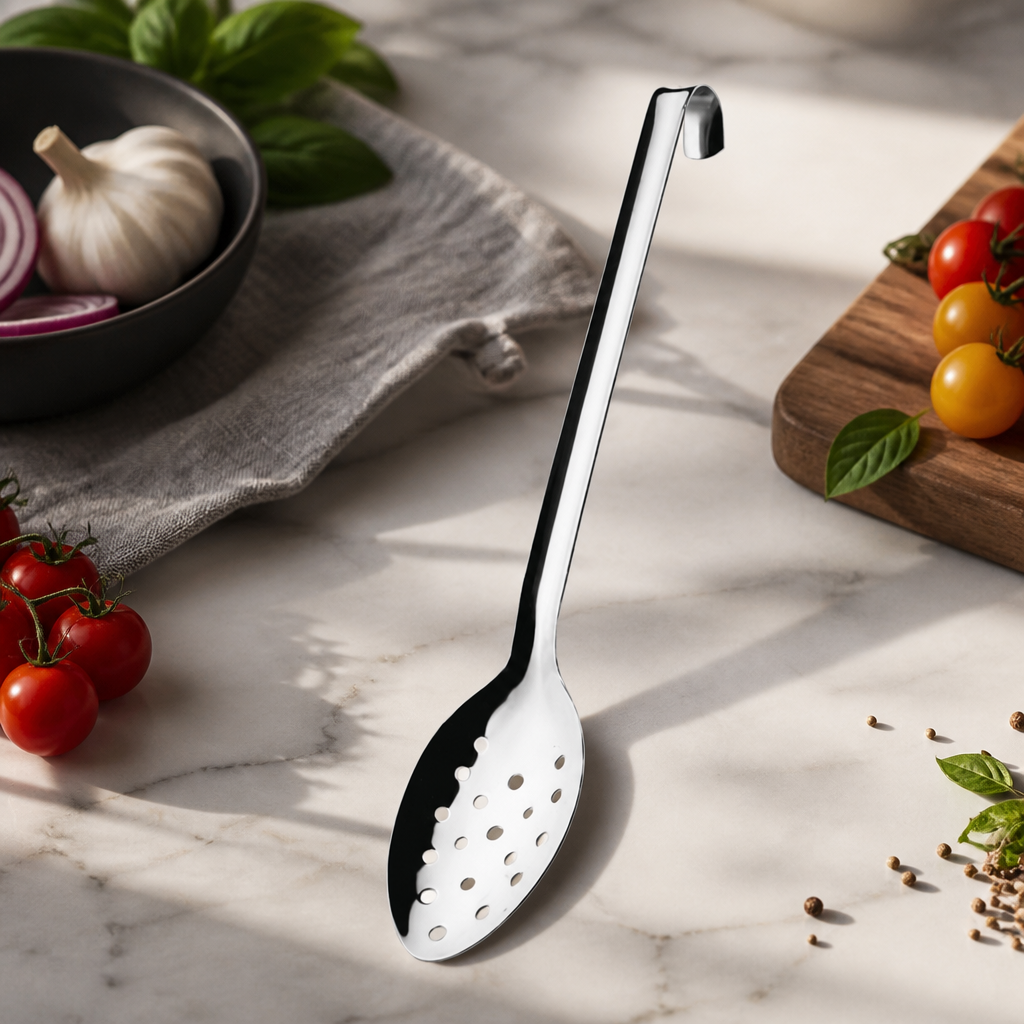 14" Commercial Perforated Serving Spoon with Handle