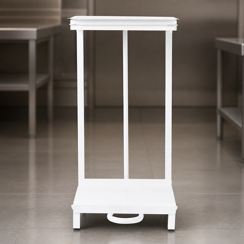 Commercial Free Standing Sack Holder with Lid 440mm Steel