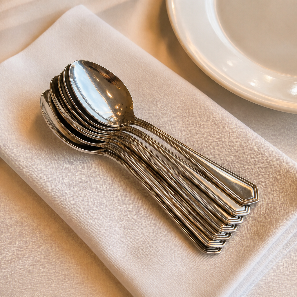 12 pack of stainless steel commercial teaspoons 130mm