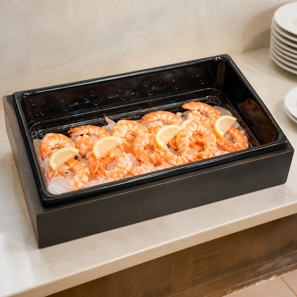 Chilled Server Dark Wood Ice Box 530mm x 325mm