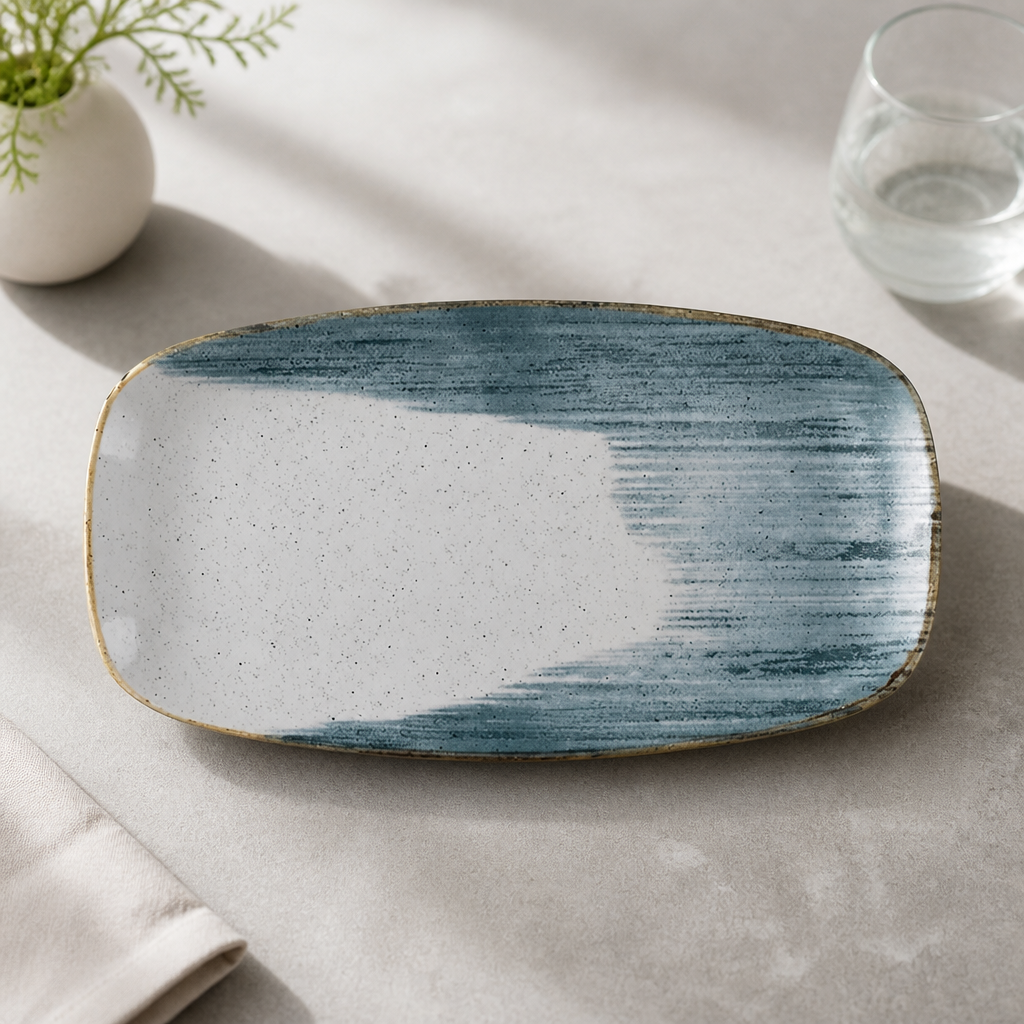 Commercial Chefs Oblong Plate Blueberry 355x189mm 6 Pack