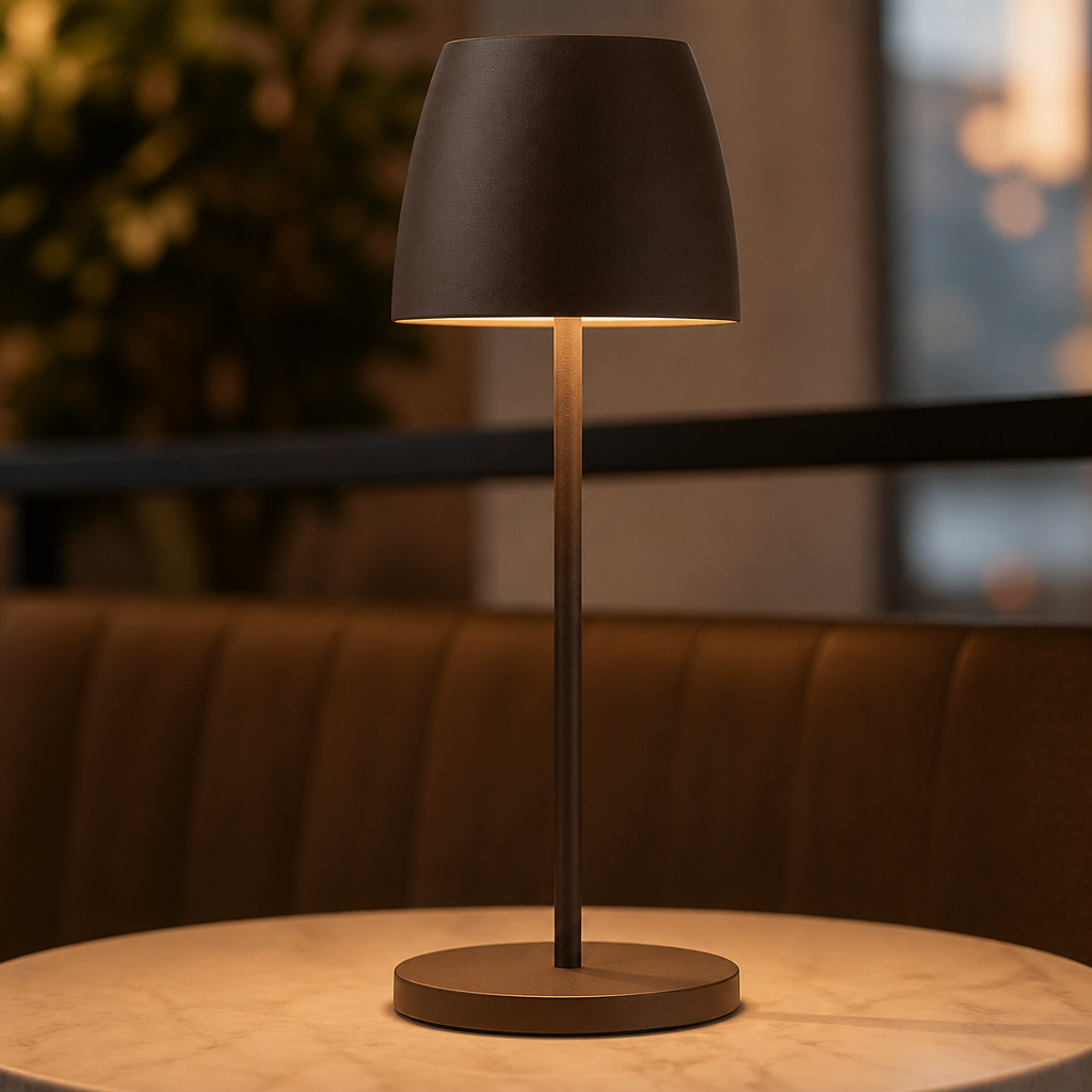 Cordless Table Lamp 300mm Cocoa Finish USB Rechargeable 6 Pack