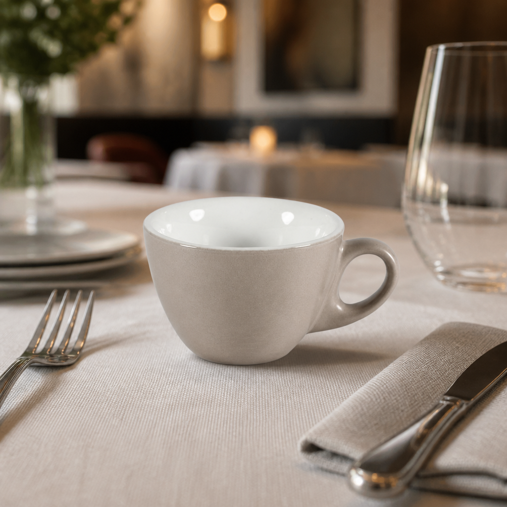 Commercial 3oz Espresso Cups 85ml Smoke Porcelain 6 Pack