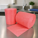 Commercial Antibacterial Cleaning Cloths Red Roll of 2 x 500
