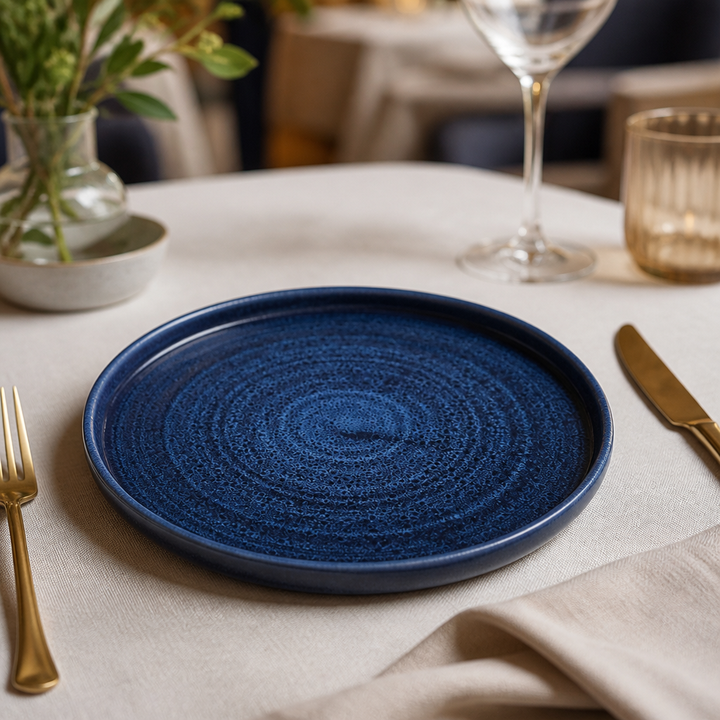 Commercial Walled Plates Ultramarine 220mm 6 Pack