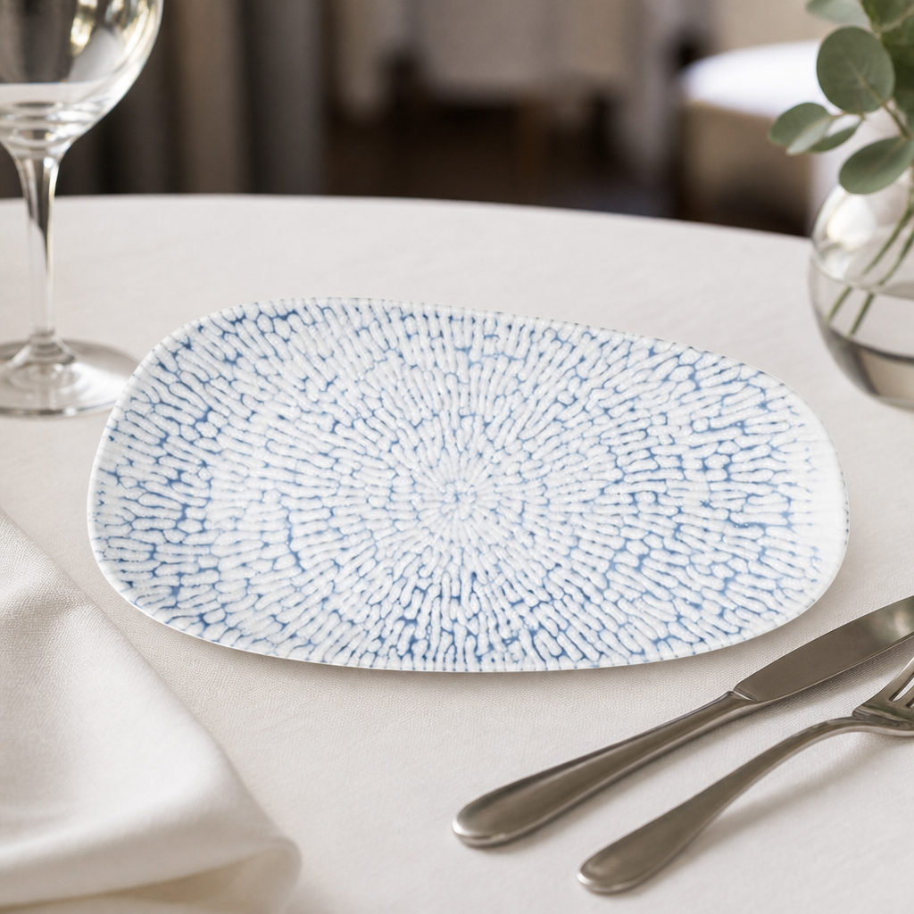 Commercial oblong plates 300x150mm pack of 12 opal ceramic