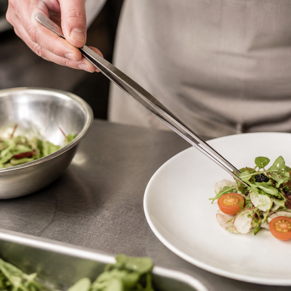 300mm stainless steel tweezer tongs for commercial kitchens