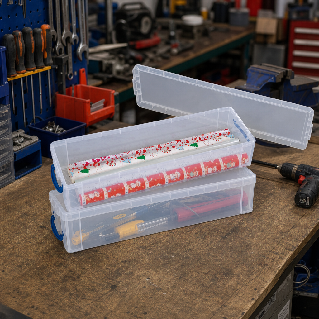 22 Litre Clear Plastic Storage Box with Lid